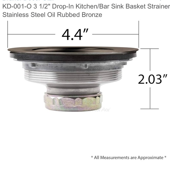 NEW Decor Star 3 1/2” Oil Rubbed Bronze Sink Strainer - Picture 6 of 7